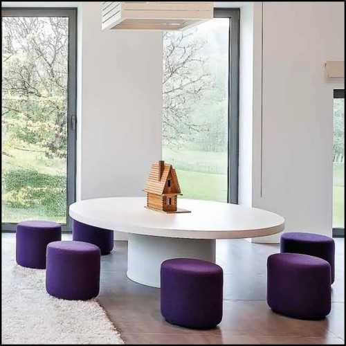 Repose pieds 152 - Rond | Footstools Rond Solid wood, Wood - Pacific Compagnie.