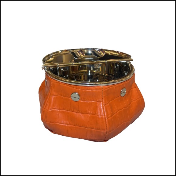 Cendrier 189 - Croco Orange 2 Cigars Yachting | Ashtray 189 - Orange Croco Yachting - Pacific Compagnie.