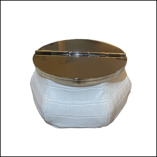 Cendrier 189 - Blanc Croco - Blanc luxe - Pacific Compagnie.