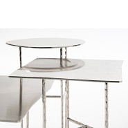 Table Basse 107 - Quadruple Carrée Nickel - Quatre niveaux - Pacific Compagnie.