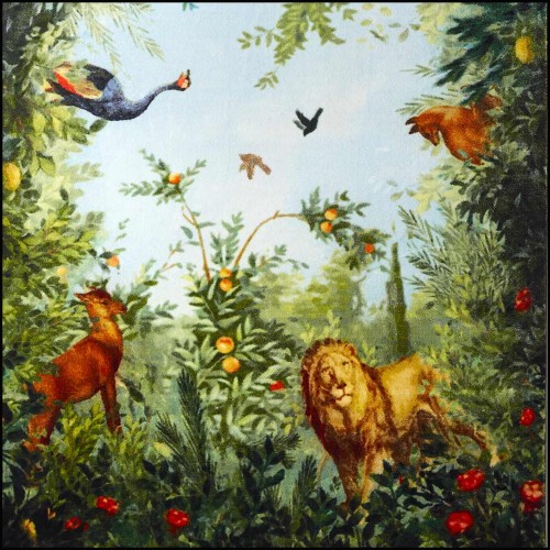 Tapis 107 - Les animaux de la forêt 170 x 255 - Couleurs vives - Pacific Compagnie.