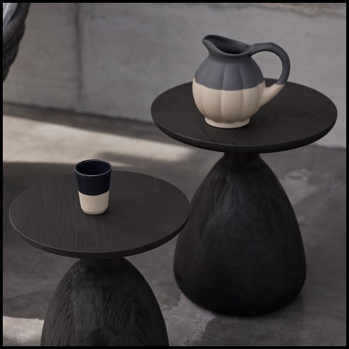 Table d’appoint 48 - Tsuki Nero - Céramique noire - Pacific Compagnie.