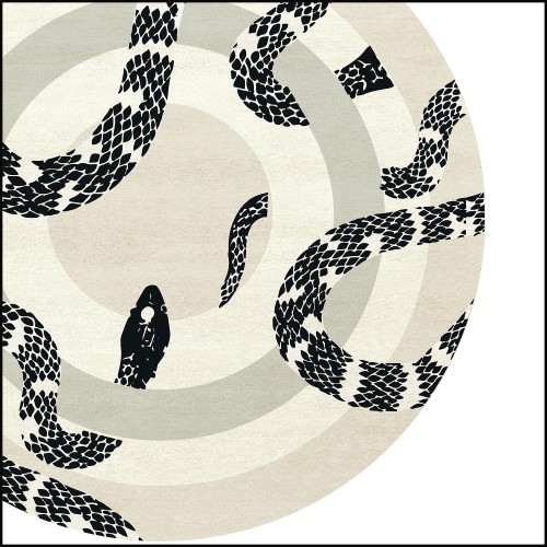 Tapis Rond 237 - Serpent de Terre - Motifs graphiques - Pacific Compagnie.