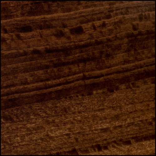 Detail of the  High gloss eucalyptus veneer of the Swivel Chair Eichholtz Sebastian