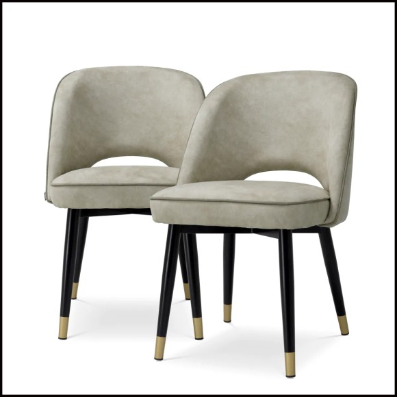 Dining Chair 24 - Cliff Set of 2 | Brass Accents Cliff Chair Set - Pacific Compagnie.