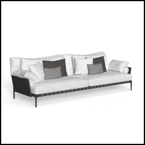 Sofa Vondom, collection Salina in aluminium. Outdoor Fabric. Black finish