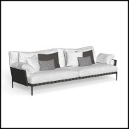 Sofa Vondom, collection Salina in aluminium. Outdoor Fabric. Black finish