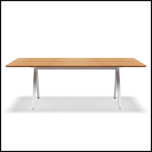 Table à Manger Gloster, collection Split en aluminium et teck