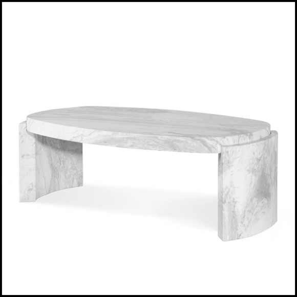 Coffee table in white Carrara marble Brabbu - Ankara
