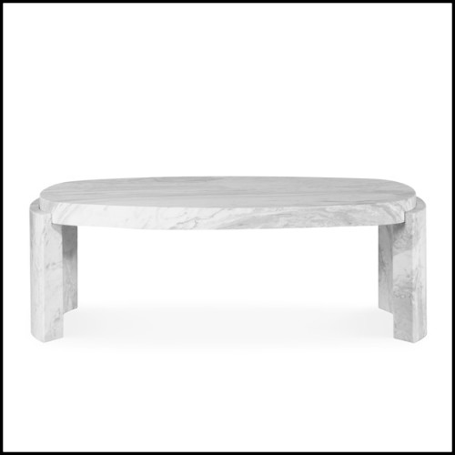 Coffee table in white Carrara marble Brabbu - Ankara