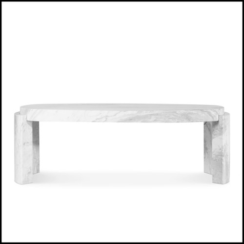 Coffee table in white Carrara marble Brabbu - Ankara