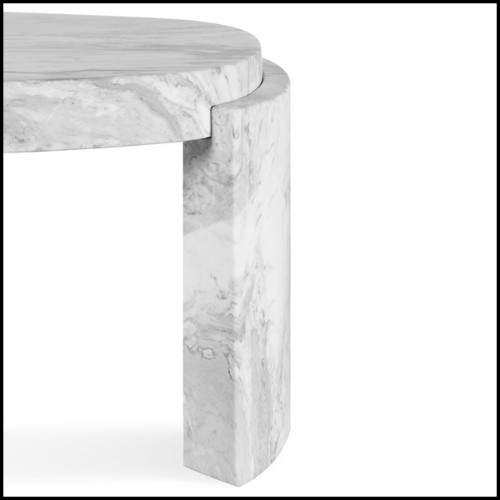Coffee table in white Carrara marble Brabbu - Ankara