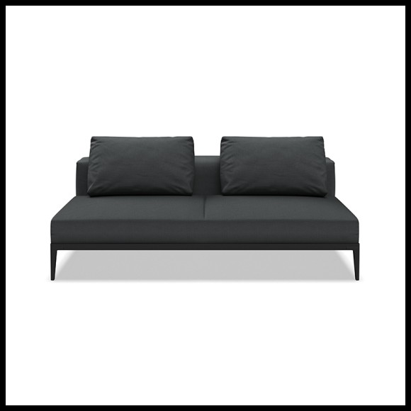 Canapé Modulaire 45 - Grid | Modular Sofa Brand Gloster Aluminium Outdoor Fabric - Modern aluminum Grid sofa - Pacific Compagnie