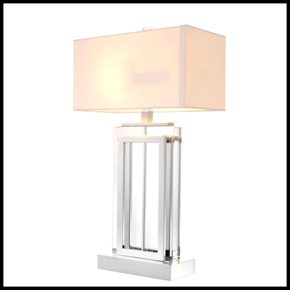 Lampe de Table 24 - Arlington Crystal Nickel | Table Lamp 24 - Arlington Crystal - Decorative Crystal Lamp - Pacific Compagnie.
