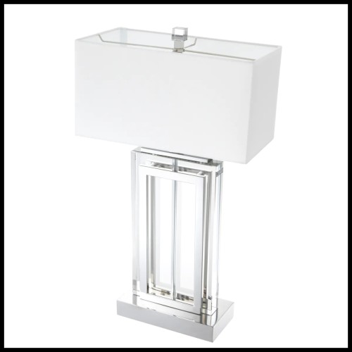 Lampe de Table 24 - Arlington Crystal Nickel - Cristal clair - Pacific Compagnie.