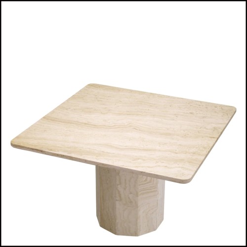 Table 24 - Piazza | Table de repas Piazza Travertine Base Detail - Pacific Compagnie.