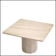 Table 24 - Piazza | Table de repas Piazza Travertine Base Detail - Pacific Compagnie.