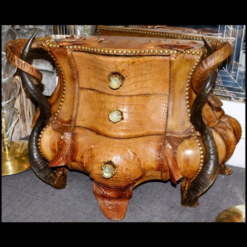 Commode PC - Horns and Croco - Croco véritable - Pacific Compagnie.