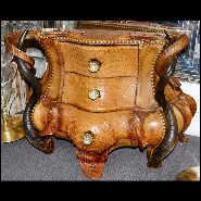 Chest of drawers with real Aries and Kudu horns and real crocodile skin PC-Horns and Crocodile
