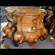 Commode PC - Horns and Croco - Handcrafted chest of drawers with real crocodile skin - Pacific Compagnie.