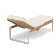 Lit de Piscine 48 - Teak Flows | Sun Lounger Teak 48 - Flows, swimming pool - Pacific Compagnie.