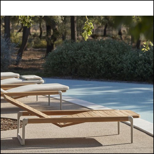 Lit de Piscine 48 - Teak Flows - Mobilier luxe - Pacific Compagnie.