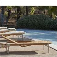 Lit de Piscine 48 - Teak Flows | Sun Lounger Teak 48 - Flows, premium - Pacific Compagnie.