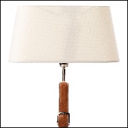 Lampe à poser 24-Olympia Equestrian en nickel et cuir