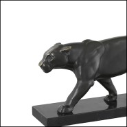 Sculpture 24 - Panthère sur socle en marbre | Sculpture Panther bronze - Pacific Compagnie.