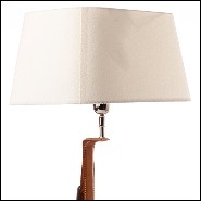 Lampe à poser 24-Olympia Equestrian en nickel et cuir