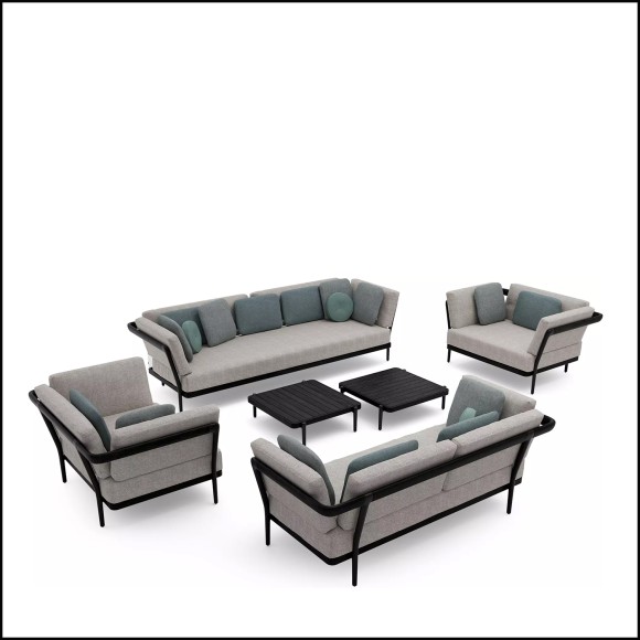 Outdoor Salon de Jardin 48 - Flows Noir | Outdoor Flows Black sofa set - Pacific Compagnie.