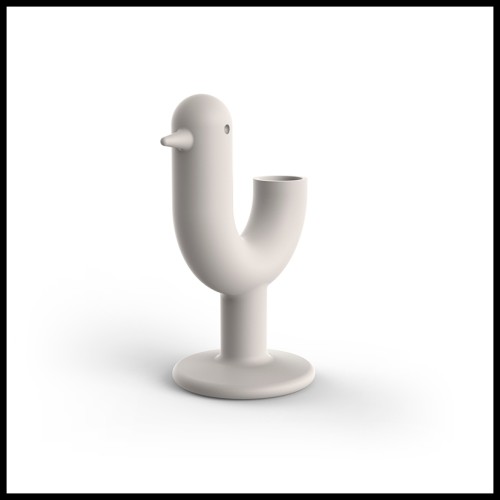 Cache Pot 111 - Peacock White - Vue rapprochée - Pacific Compagnie.