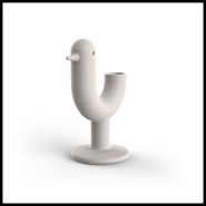 Cache Pot 111 - Peacock White - Vue rapprochée - Pacific Compagnie.