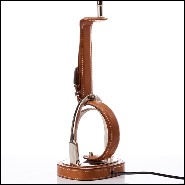 Lampe à poser 24-Olympia Equestrian en nickel et cuir