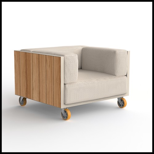 Fauteuil Vineyard Aluminium Teck Naturel Outdoor Vondom Pacific Compagnie