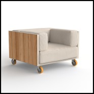 Armchair Vineyard aluminium Natural Teak Outdoor Vondom Pacific Compagnie