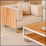 Armchair Vineyard aluminium Natural Teak Outdoor Vondom Pacific Compagnie