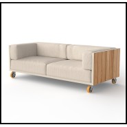 Canapé Vondom collection Vineyard Aluminium Teck naturel Tissu Outdoor