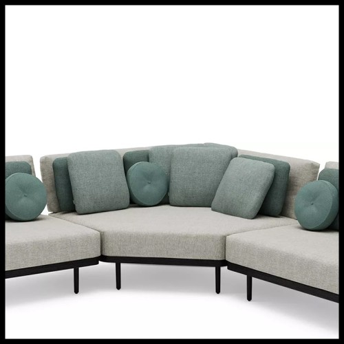 Canapé d'Extérieur 48 - Flows Noir | Flows Black Outdoor Sofa 48 seating - Pacific Compagnie.