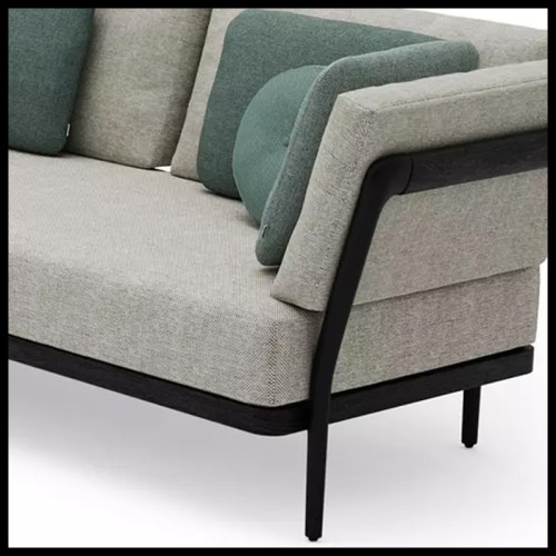 Canapé d'Extérieur 48 - Flows Noir | Sofa Flows Noir with cushions - Pacific Compagnie.