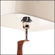 Lampe à poser 24-Olympia Equestrian en nickel et cuir