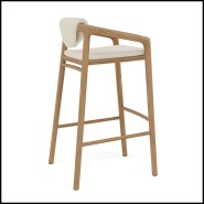 Tabouret de Bar avec dossier 48 - Solid - Cuir - Pacific Compagnie.