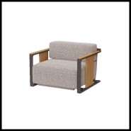 Fauteuil Tulum Gris Aluminium Teck Naturel Tissu Outdoor Vondom Pacific Compagnie