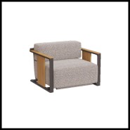 Armchair Tulum Aluminium Teak details Outdoor Fabrics Grey Vondom Pacific Compagnie