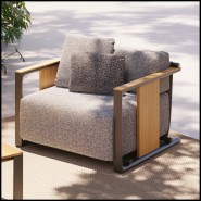 Fauteuil Tulum Gris Aluminium Teck Naturel Tissu Outdoor Vondom Pacific Compagnie