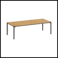 Dining Table Tulum Aluminium Teak wood slats Vondom Pacific Compagnie Outdoor