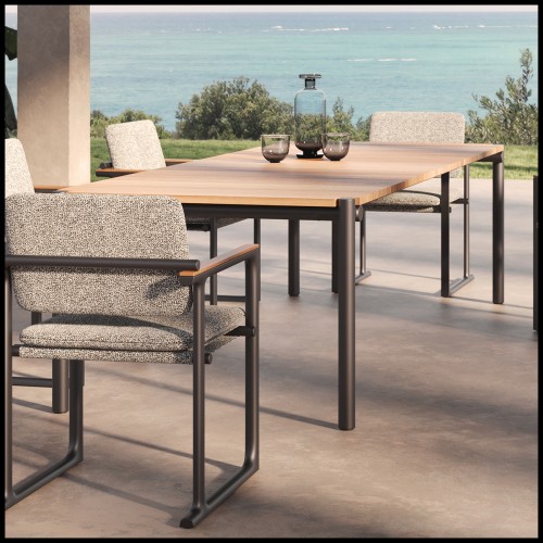 Table de Repas Tulum aluminium lattes de teck Vondom Pacific Compagnie outdoor