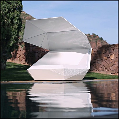 Daybed Vondom, Faz collection with foldable Canopy in a contemporary outdoor setting
