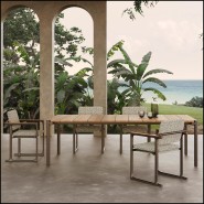 Table de Repas Tulum aluminium lattes de teck Vondom Pacific Compagnie outdoor