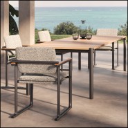 Dining Table Tulum Aluminium Teak wood slats Vondom Pacific Compagnie Outdoor